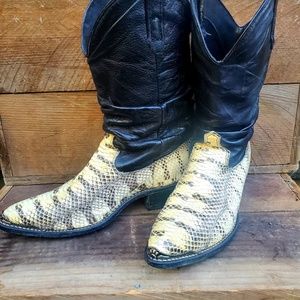Vintage Snakeskin and Leather Boots